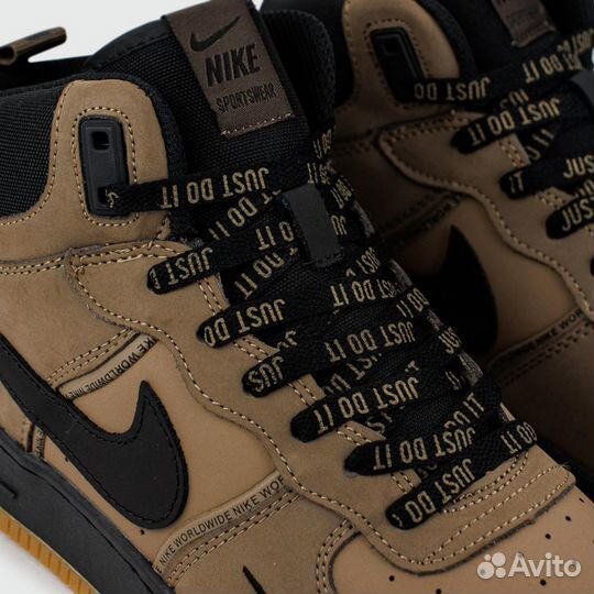 Зимние Кроссовки Nike Air Force 1 Mid Brown / Blac