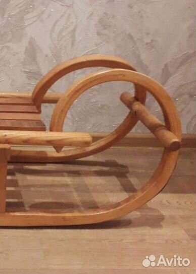 Детские зимние санки деревянные