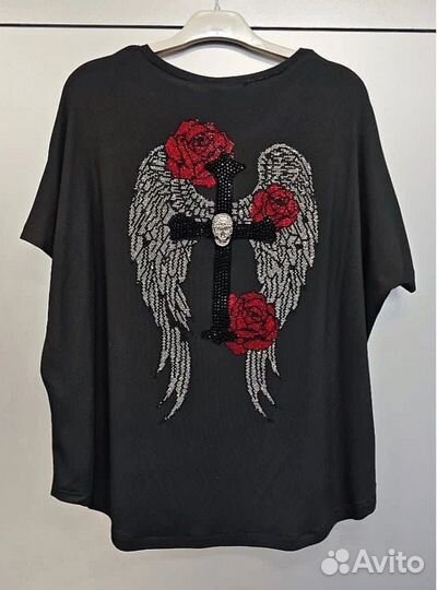 Футболка Philipp Plein с крыльями кристаллами