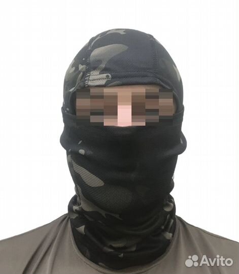 Балаклава в расцветке Черный Мультикам