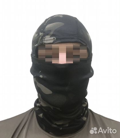 Балаклава в расцветке Черный Мультикам