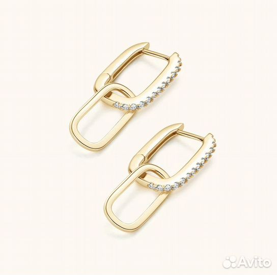 Серьги позолочен. из серебра 925 пр.с бриллиантами