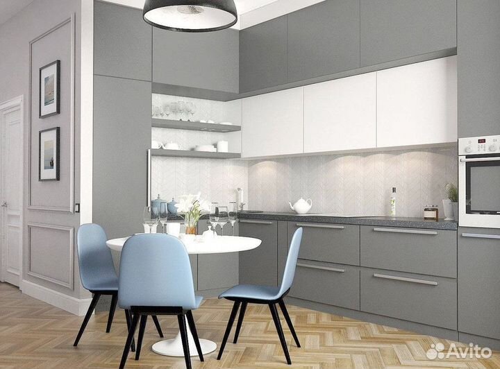 Кухня п-образная с барной стойкой