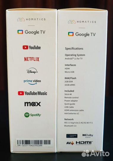 Тв приставка Homatics Stick 4K, 2/32Gb, SMART TV