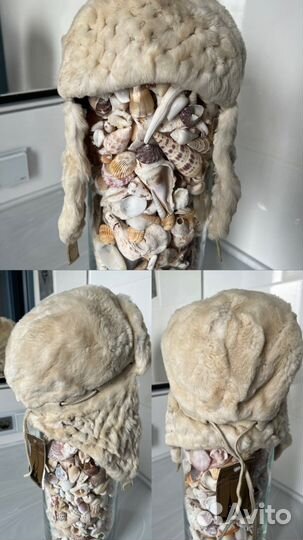 Шапка натуральный мех размер 55-56