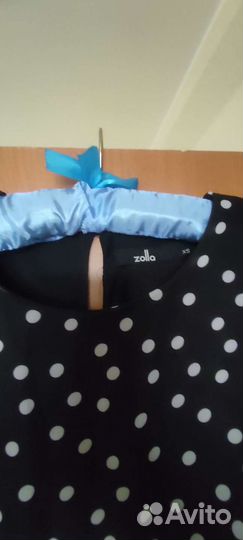 Платье женское xs(40-42) чёрное в горох шифон