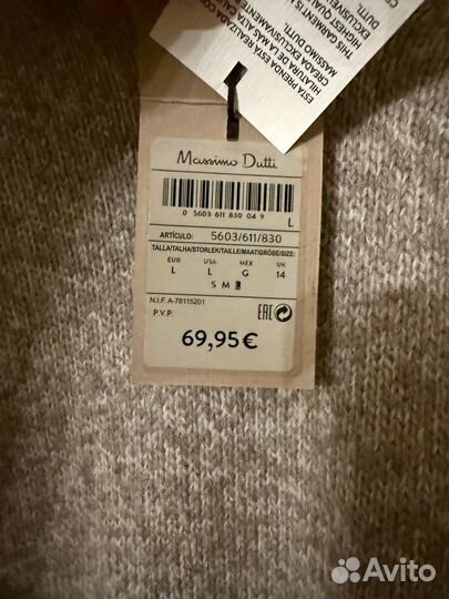 Джемпер massimo dutti новый L оригинал