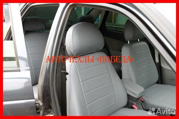 Чехлы LADA Priora из экокожи серые Классика