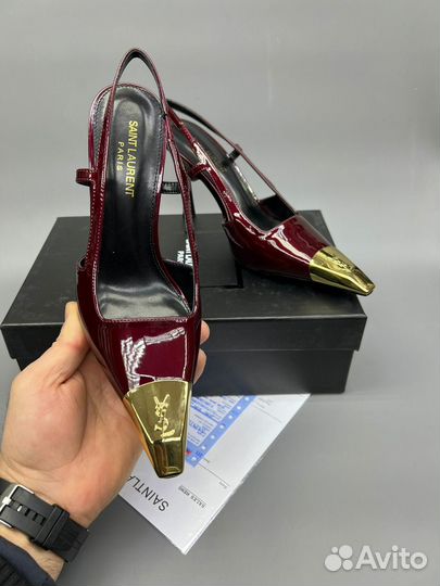 Туфли женские Yves Saint Laurent бордовые