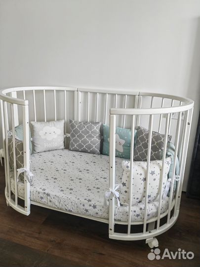 Круглая Кровать трансформер, полный комплект