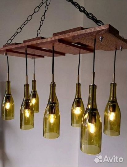 Светильник из стеклянной бутылки