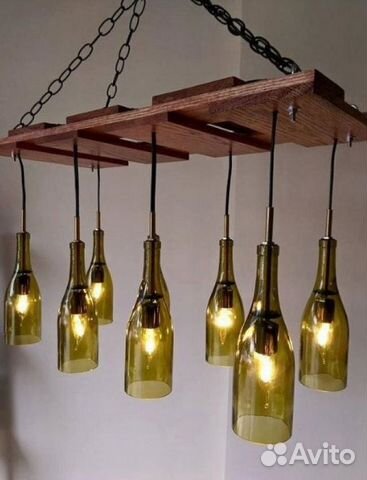 Светильник из стеклянной бутылки