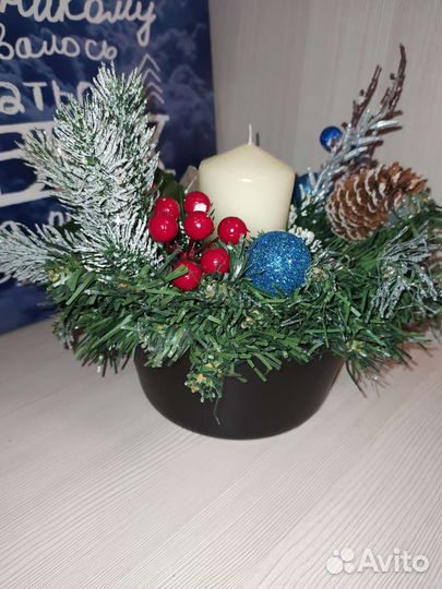 Новогодний подсвечник, новогодний декор