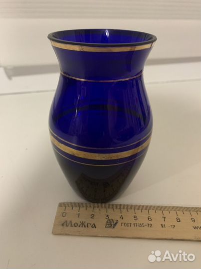 Ваза кобальтовое стекло 1950г