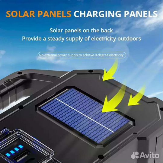 Фонарь прожектор светодиодный с солнечной батареей