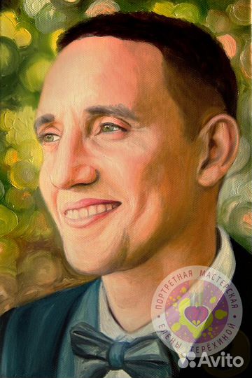 Портрет картина маслом на холсте по фото на заказ