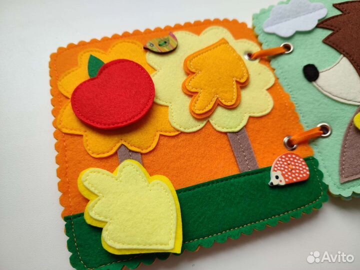 Развивающая Книжка из фетра для малышей Трактор