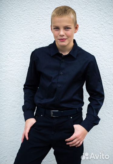 Школьная рубашка новая, lux, 128-134