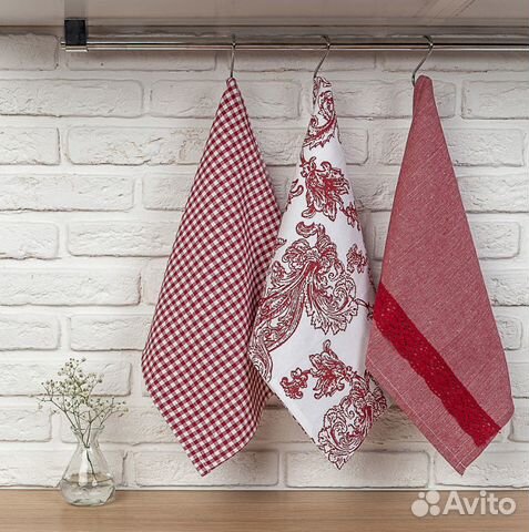 Комплект полотенец кухонных 3шт, 100 хлопок,40х60