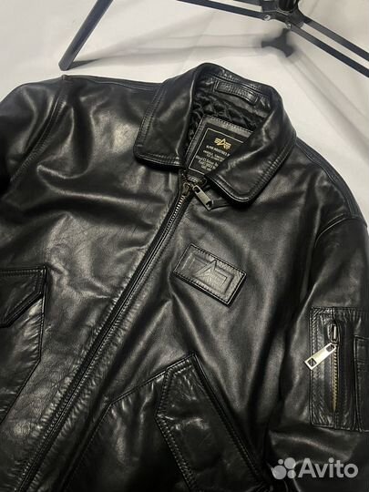 Кожаная куртка alpha industries CWU 45