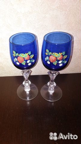 Фужеры. Кобальтовое стекло.Винтаж.cccр