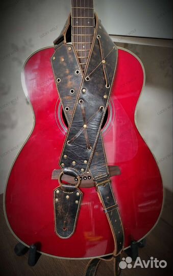 Ремень для гитары, кожа