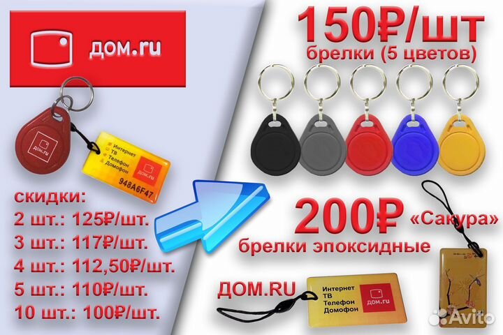 Ключ домофона (в т.ч. дом.RU), пропуск, шлагбаум