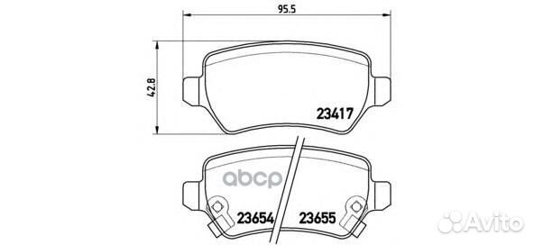 Колодки тормозные дисковые зад P59038 Brembo