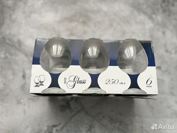 Фужеры для коньяка, 6 шт, новые