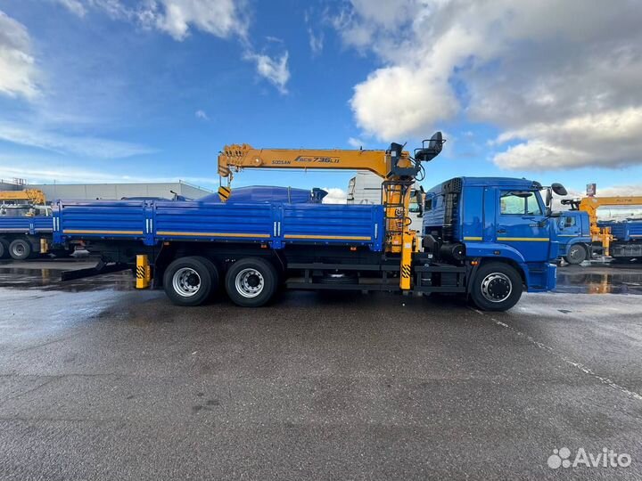 Бортовой грузовик СПМ на КАМАЗ 65117-3010-48 (А5) с КМУ Soosan, 2025