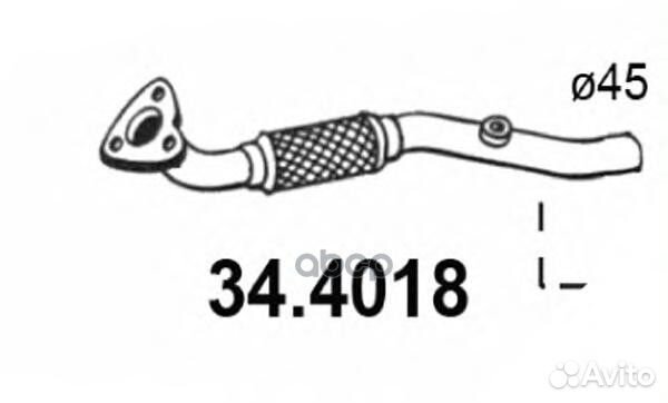 Глушитель передняя часть 34.4018 asso