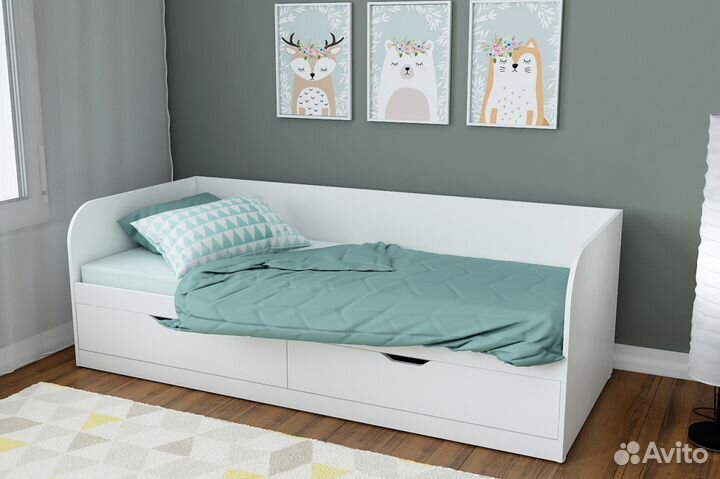 Кровать софа белая 190х80