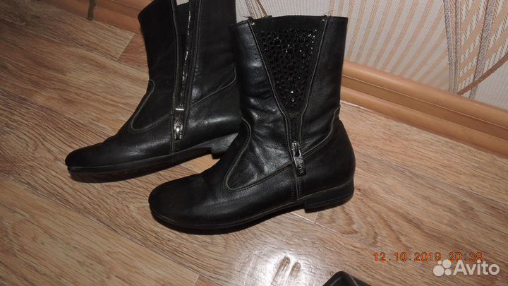 Ботинки кожаные демисезонные