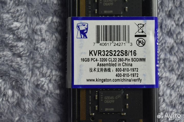 DDR4 kingston 16GB 3200 мгц. so-dimm. Ноутбук