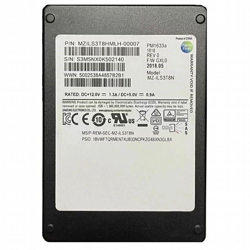 [PM1633A] Жесткий Диск Samsung Mz-Ils3t8n 3.84tb Sas 2.5"