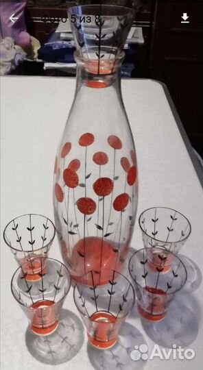 Набор графин и стопки. рэтро. СССР