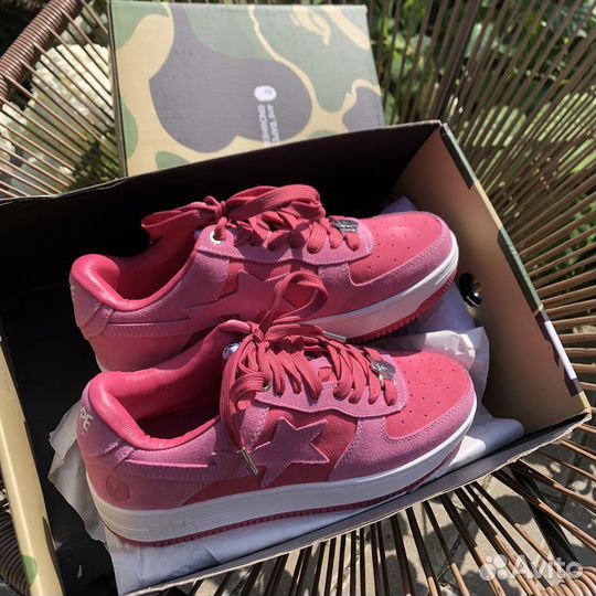 Кроссовки Bape sta M2 pink suede розовые