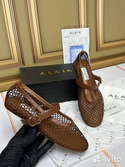 Балетки сетка alaia коричневые 36-40р