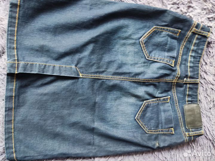 Джинсовая юбка и блузка