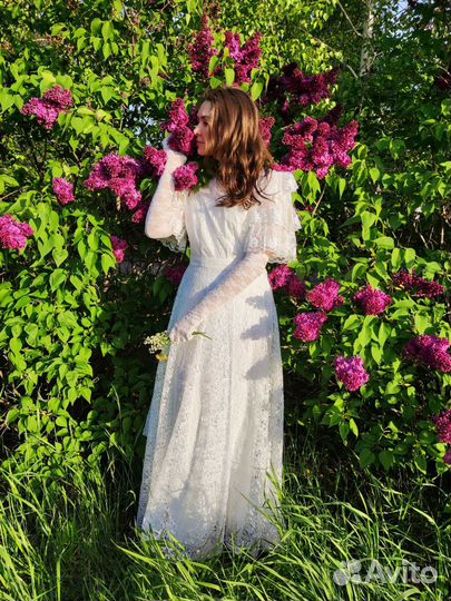 Винтажное платье 19 века бохо ретро