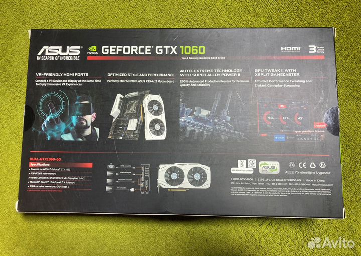 Видеокарта Asus Geforce GTX1060(6Gb)
