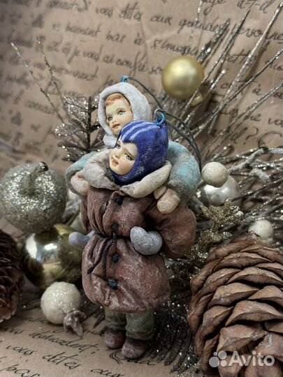 Ватная елочная игрушка 