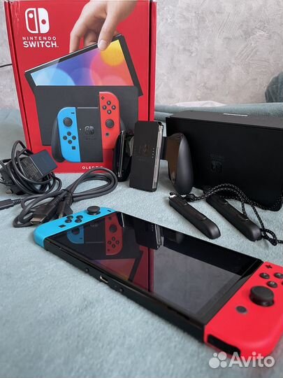 Nintendo switch oled 64+128 gb + игры