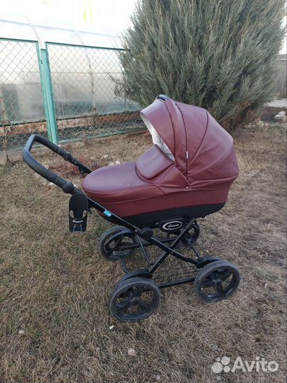Коляска 2в1 Aroteam Cocoline Prima, бордовая кожа