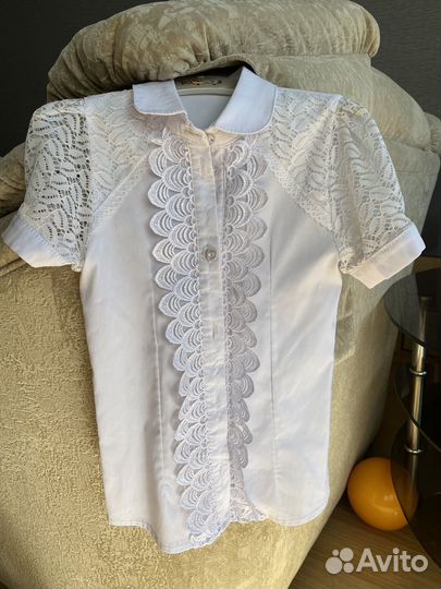 Блузка школьная на девочку 128