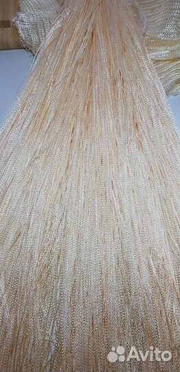 Нитяные однотонные шторы