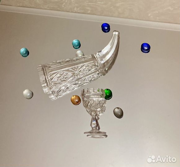 Фужер -рог хрустальный