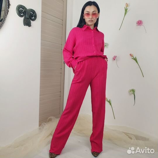 Жатые брюки fashion