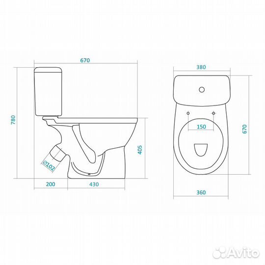Унитаз-компакт Бореаль Santek, со склада новый