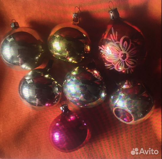 Винтажные Елочные шарики-фонарики набор